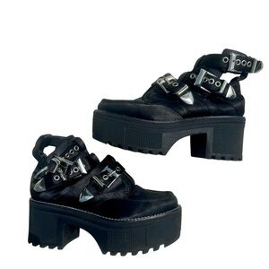 Jeffrey Campbell Mingus Buckle Strap Platform Bootie US 8